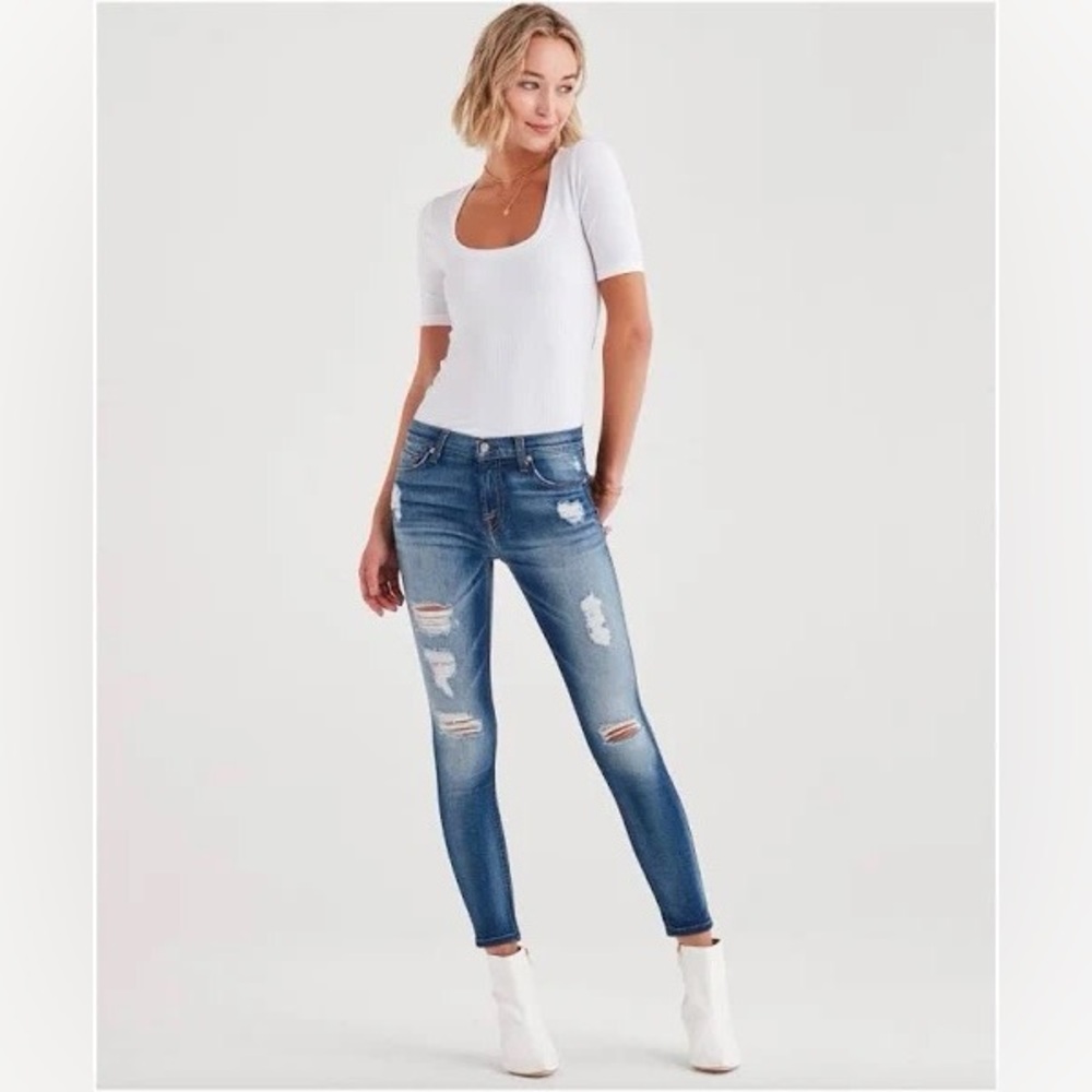 7 For All Mankind  Mid Rise  Skinny Ankle Fit Jeans Size 29
